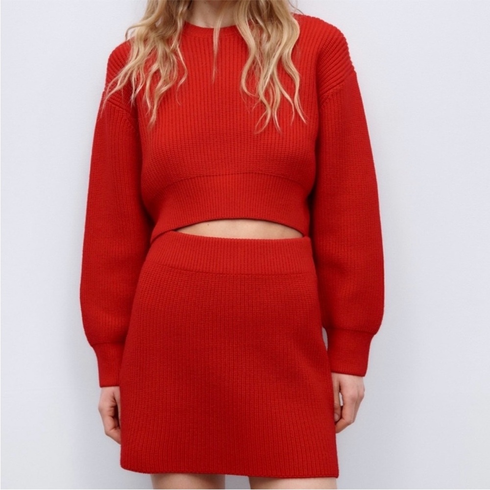 Zara Red sweater and skirt set